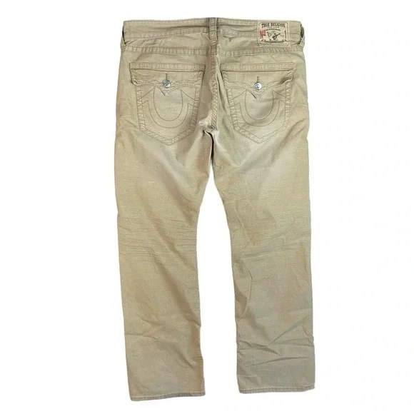 MJ46 Men’s True Religion Designer RICKY Straight Leg Corduroy Pants 36x34